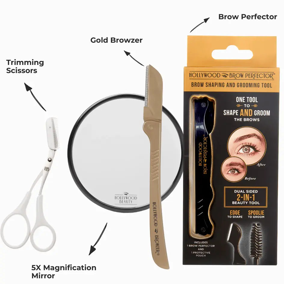 Face & Brows Pro Kit: The Complete Grooming System - Hollywood Browzer