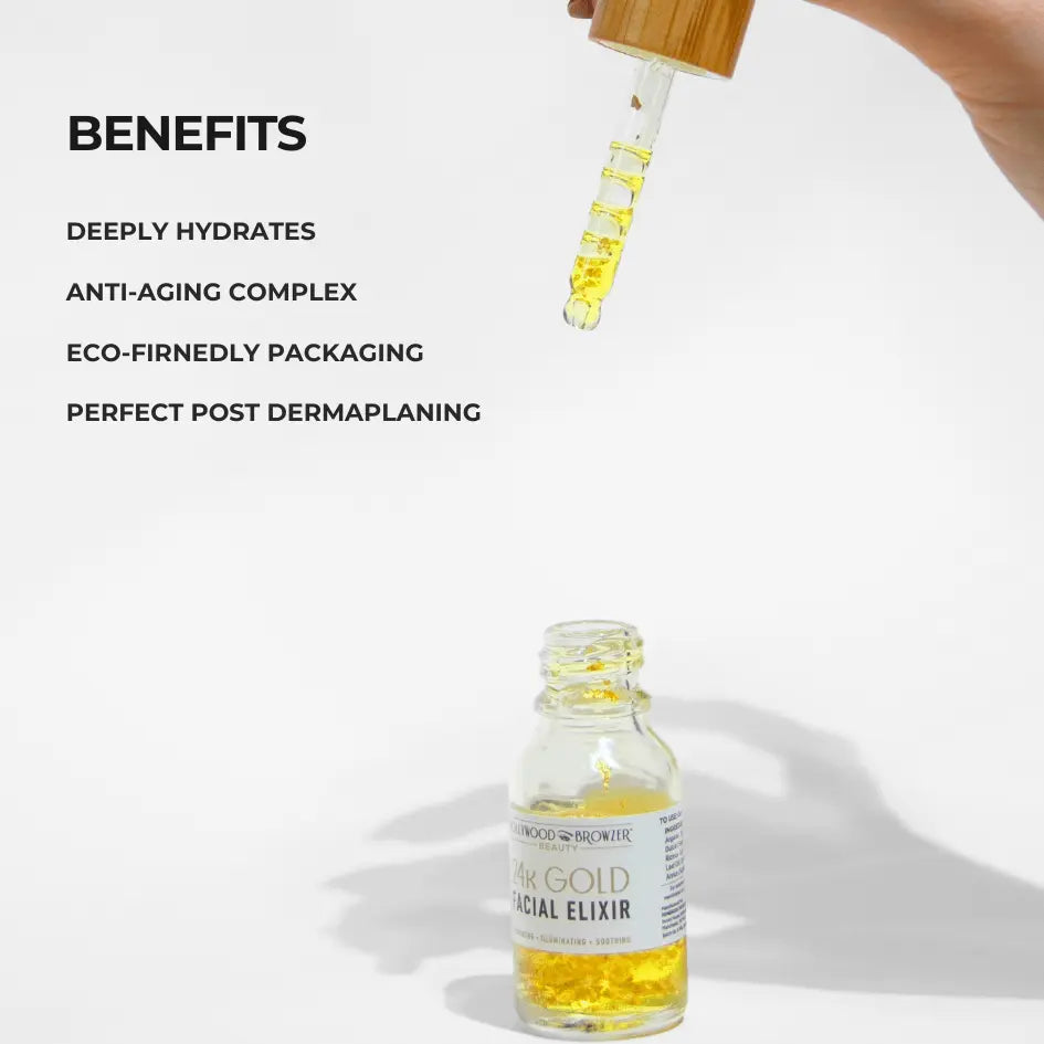 Dermaplaning Starter Kit With 24K Gold Elixir - Hollywood Browzer