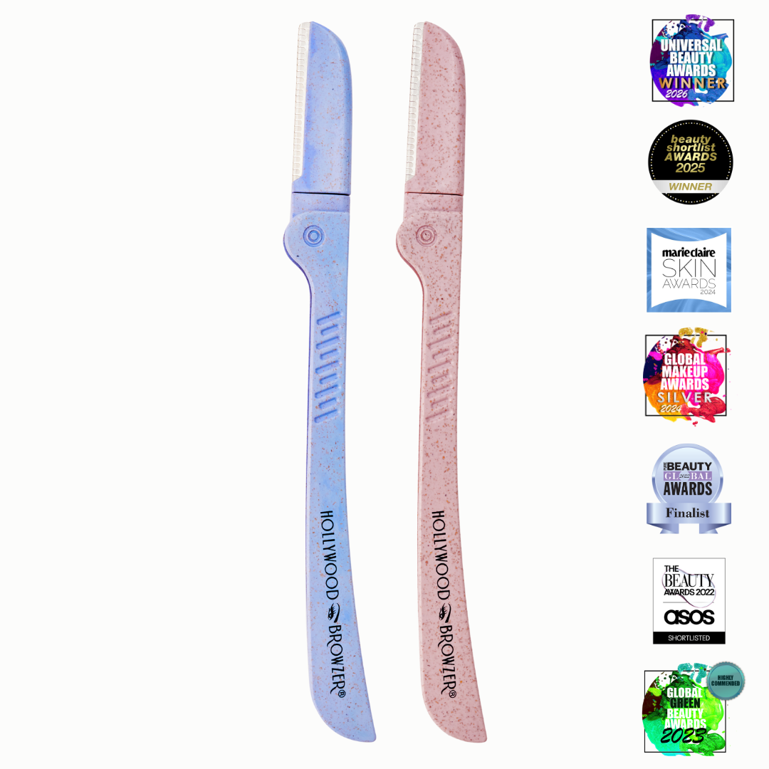 Eco-Friendly Duo Browzer packaging and tools - Award-winning dermaplaning duo - Hollywood Browzer