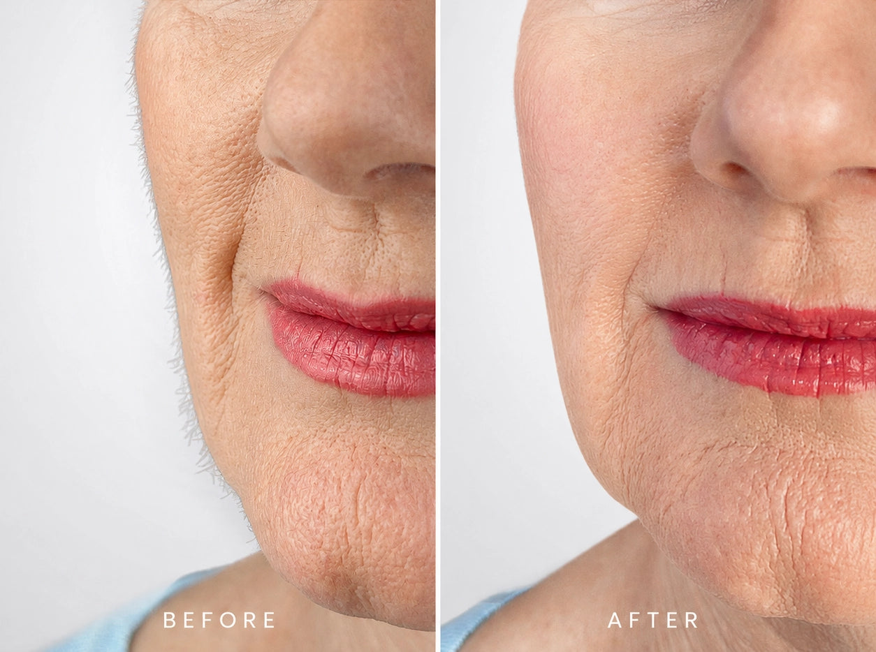 Makeup Before and after dermaplaning
