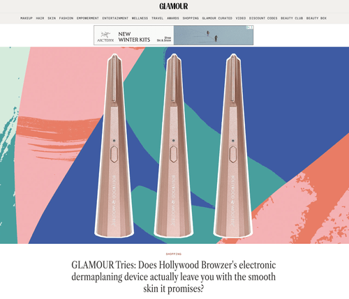 GLAMOUR — GLAMOUR Tries: Does Hollywood Browzer's electronic dermaplaning device actually leave you with the smooth skin it promises?