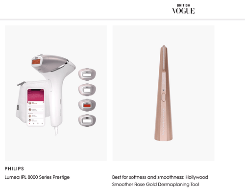 British Vogue — Best for softness and smoothness: Hollywood Smoother Rose Gold Dermaplaning Tool